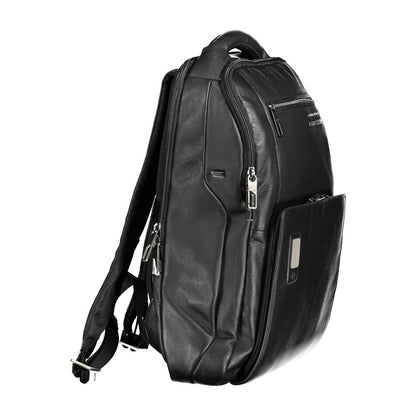 Piquadro Black Leather Backpack