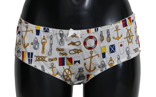 Dolce & Gabbana Chic Sailor Print Women Underwear in Black with Multicolor Sailor Print