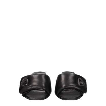Prada Black Leather Platforms