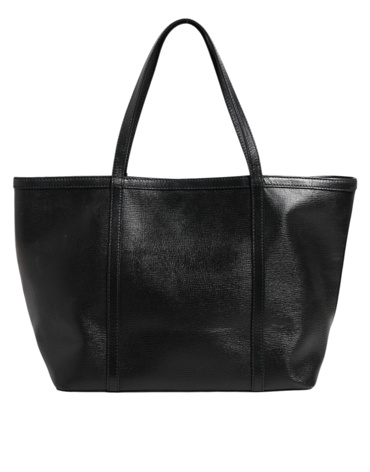 Dolce & Gabbana Black Leather Miss Escape Shopping Tote Women Borse Bag