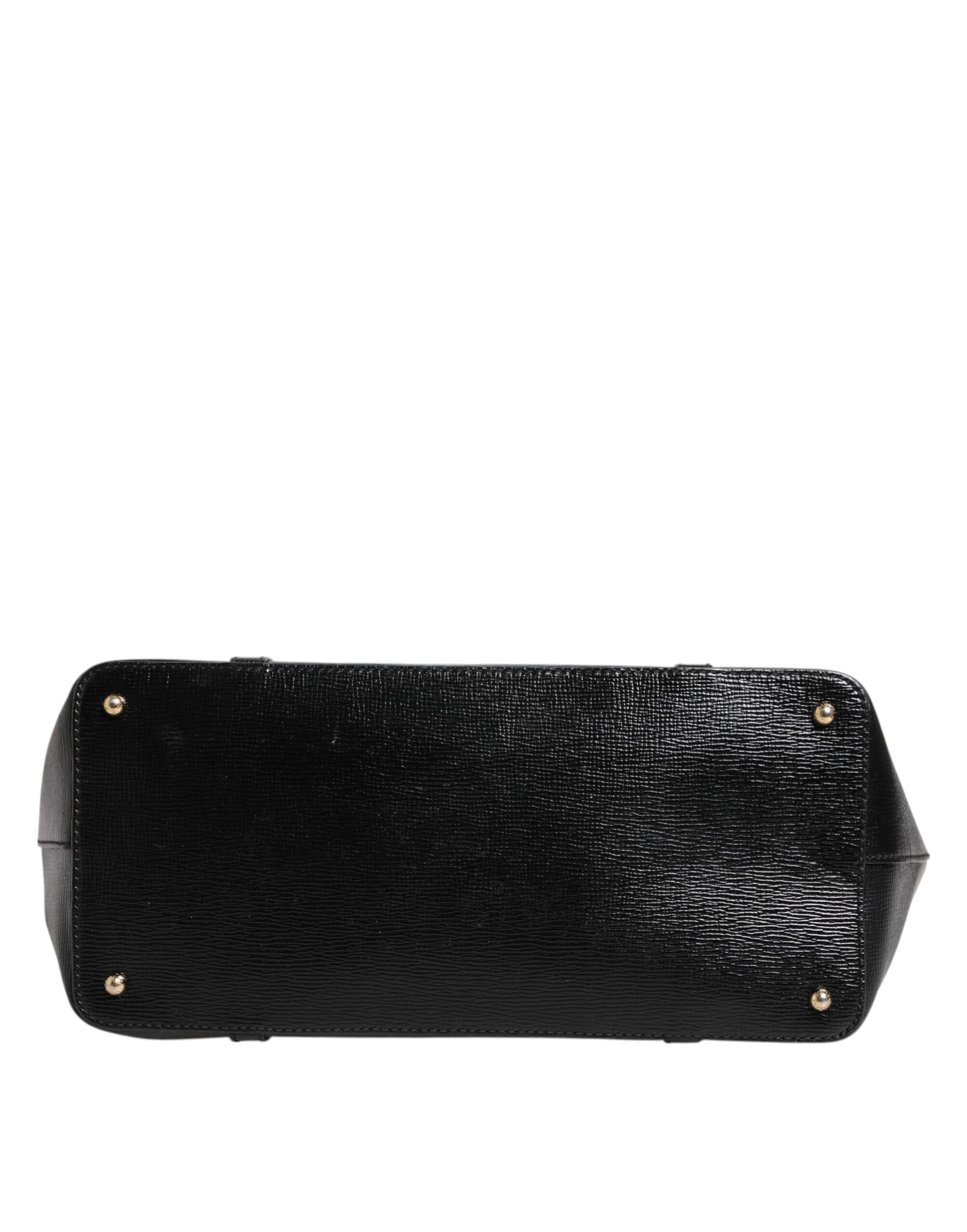 Dolce & Gabbana Black Leather Miss Escape Shopping Tote Women Borse Bag