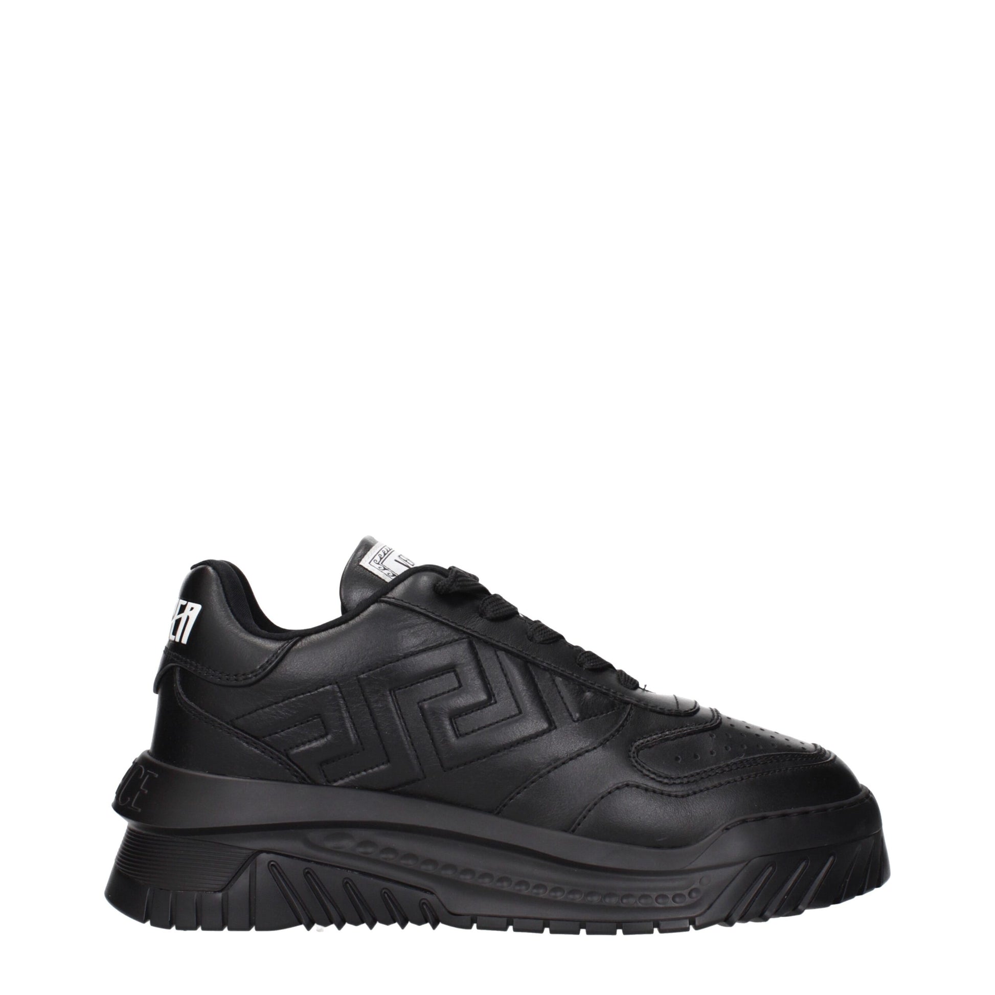 Versace Black Leather Chunky Sneakers