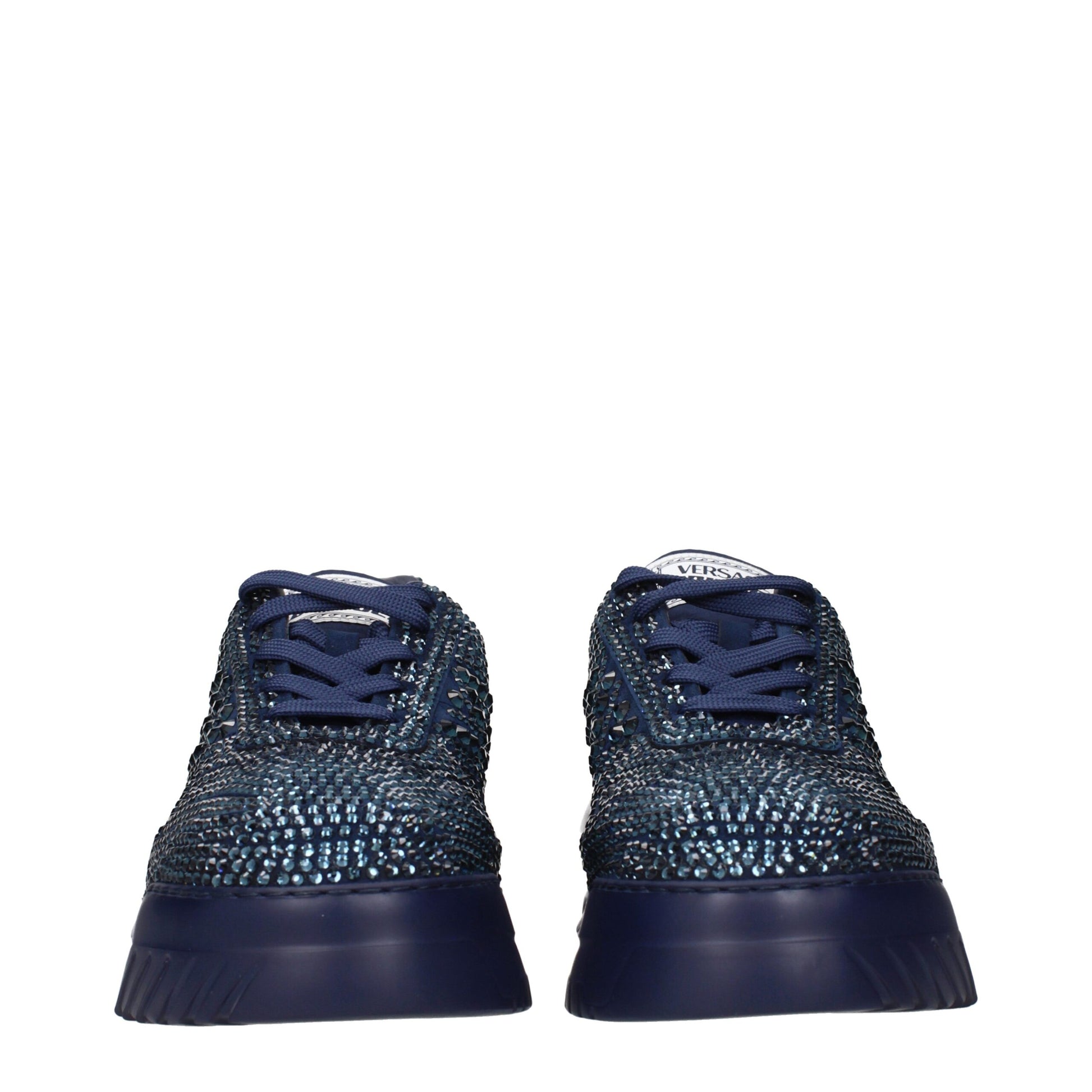 Versace Blue Fabric Chunky Sneakers