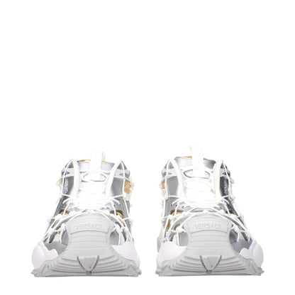 Versace White Fabric Athletic Sneakers