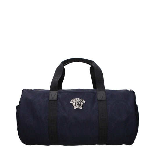 Versace Blue Fabric Luggage And Travel