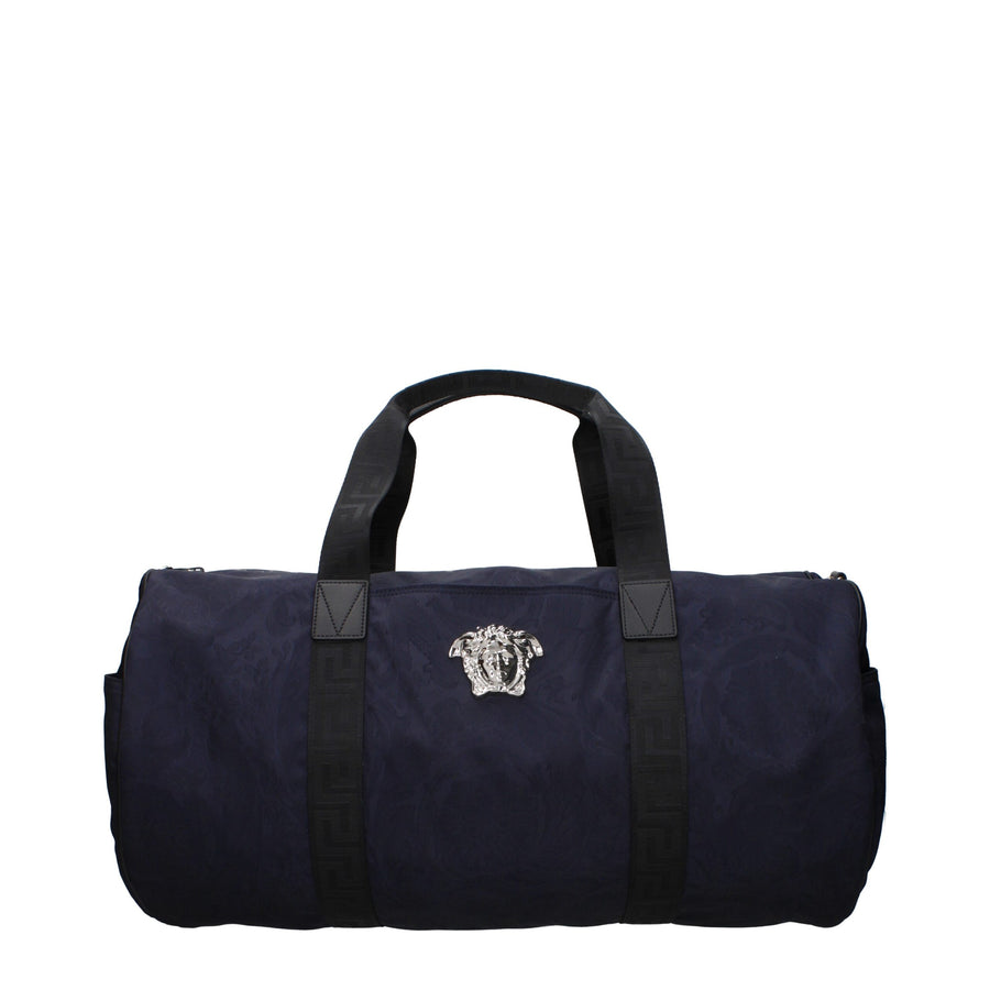 Versace Blue Fabric Luggage And Travel
