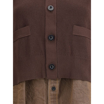 Sacai Cardigan with denim panel