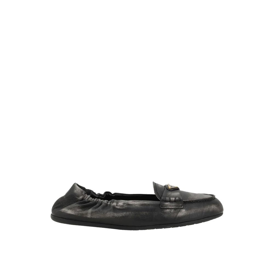 Prada Vintage-effect Leather Loafers