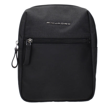 Piquadro Black Fabric Crossbody Bags