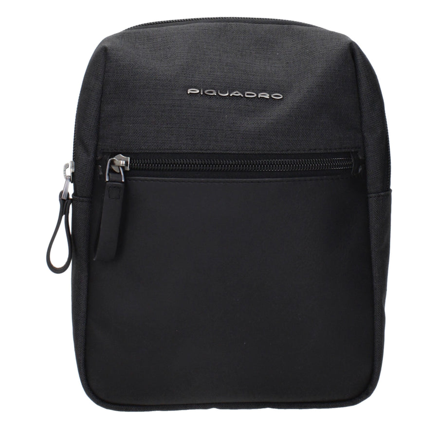 Piquadro Black Fabric Crossbody Bags