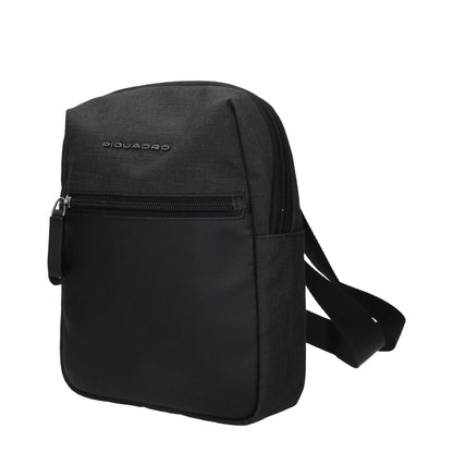 Piquadro Black Fabric Crossbody Bags