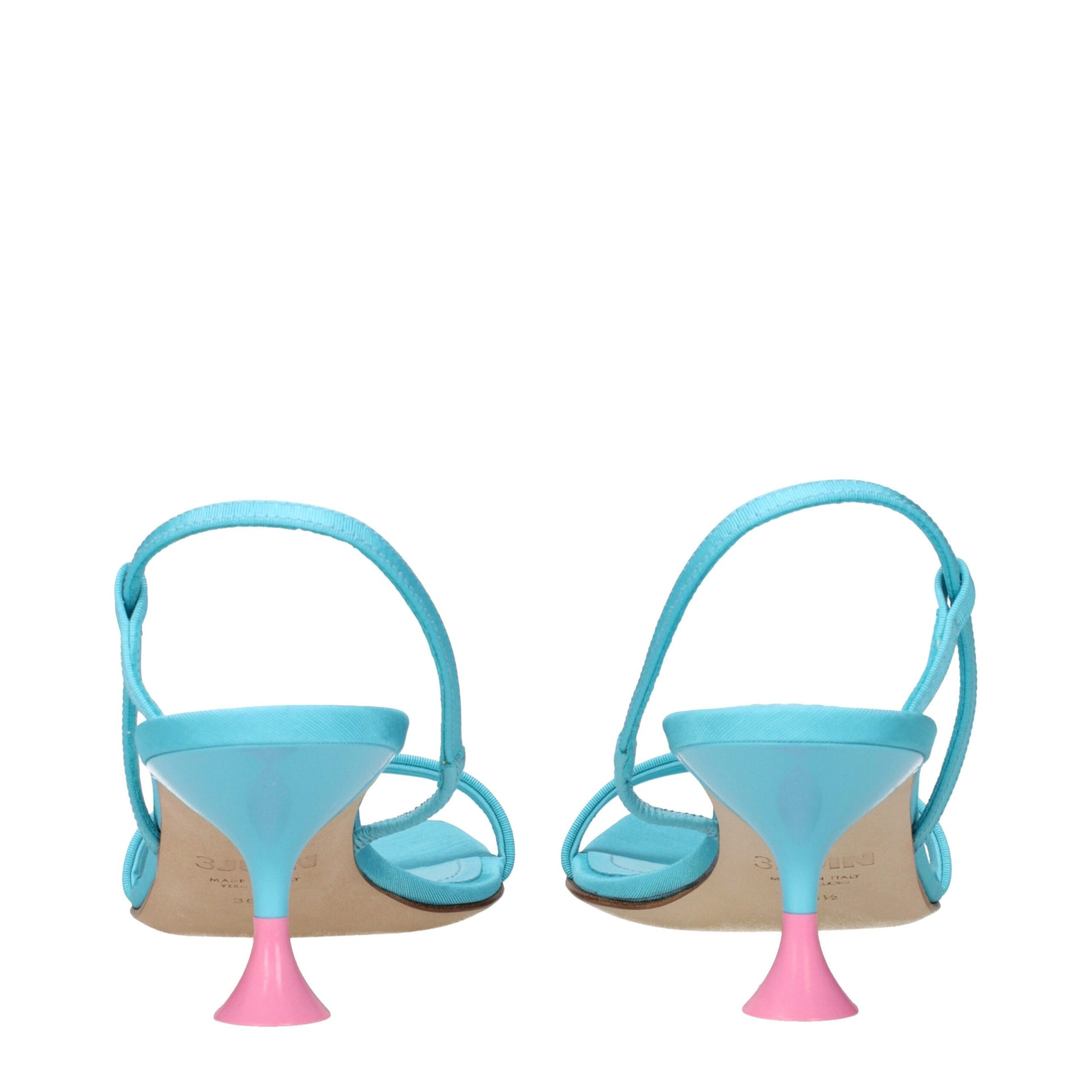 3Juin Blue Fabric Stiletto Heels Sandals