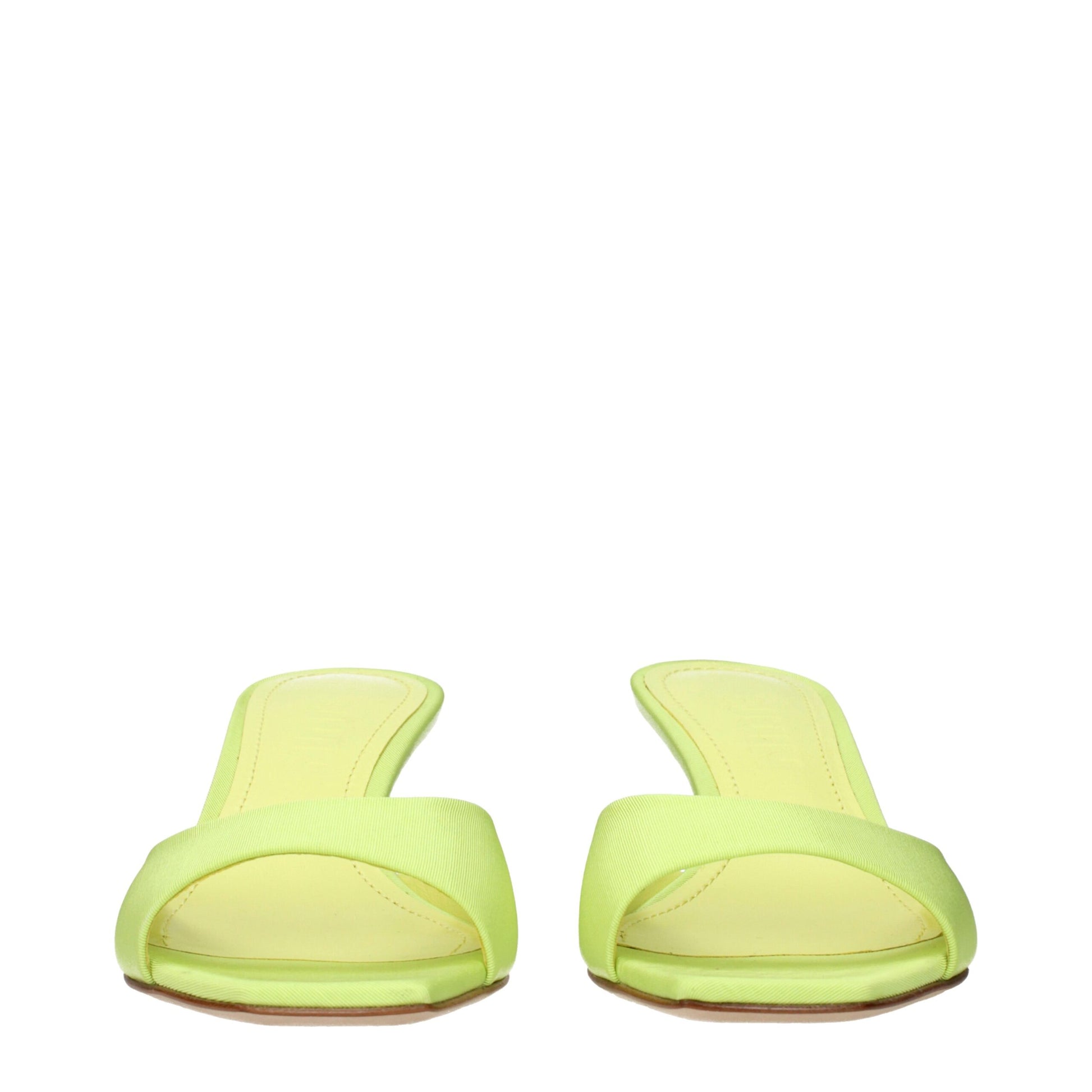 3Juin Green Fabric Stiletto Heels Sandals
