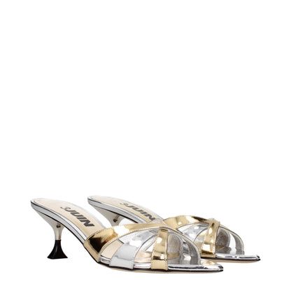 3Juin Gray Leather Stiletto Heels Sandals