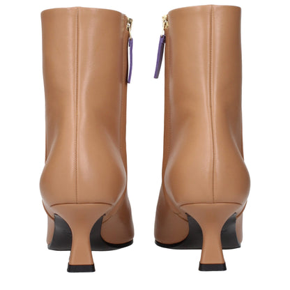 3Juin Brown Leather Ankle Boots