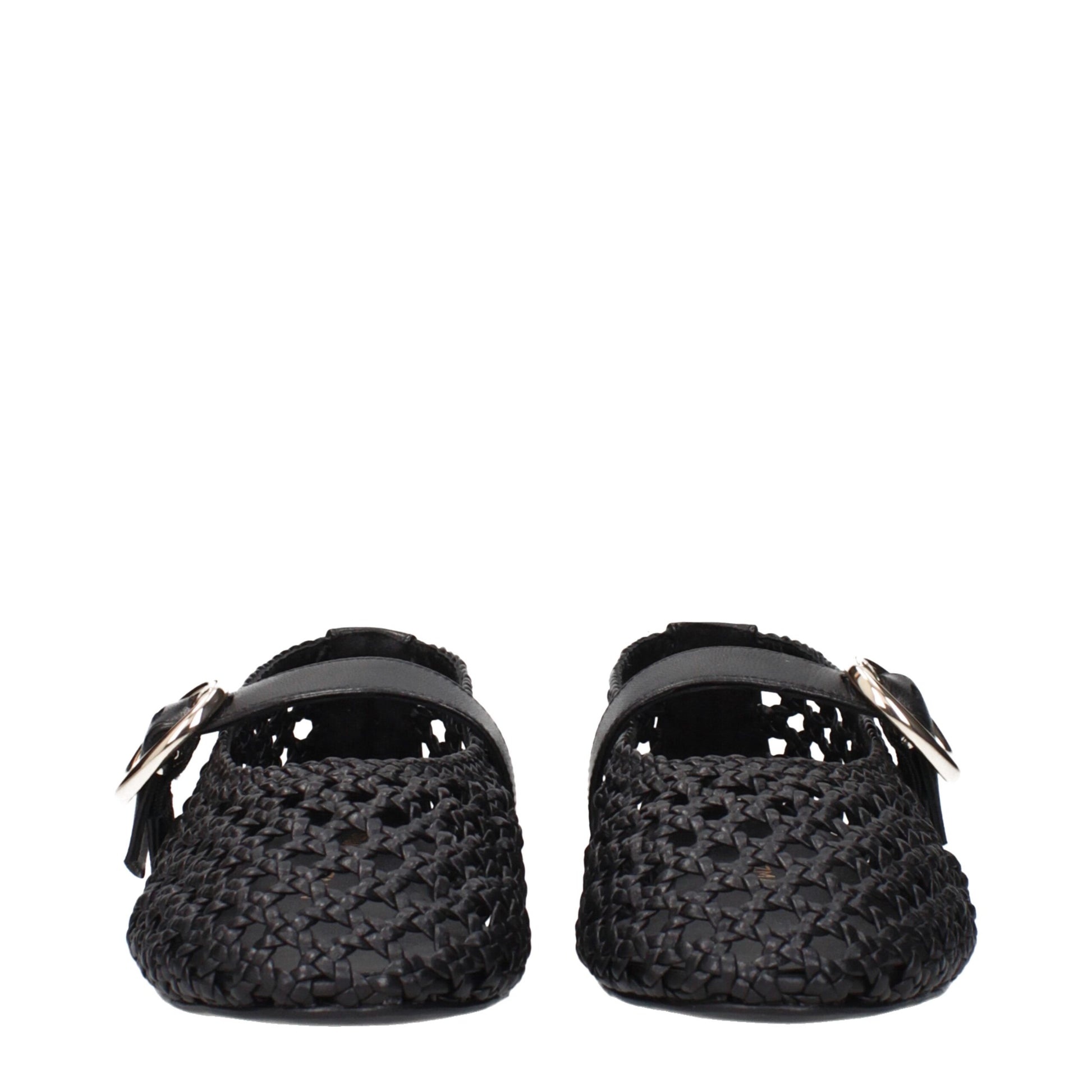 Stuart Weitzman Black Leather Ballet Flats