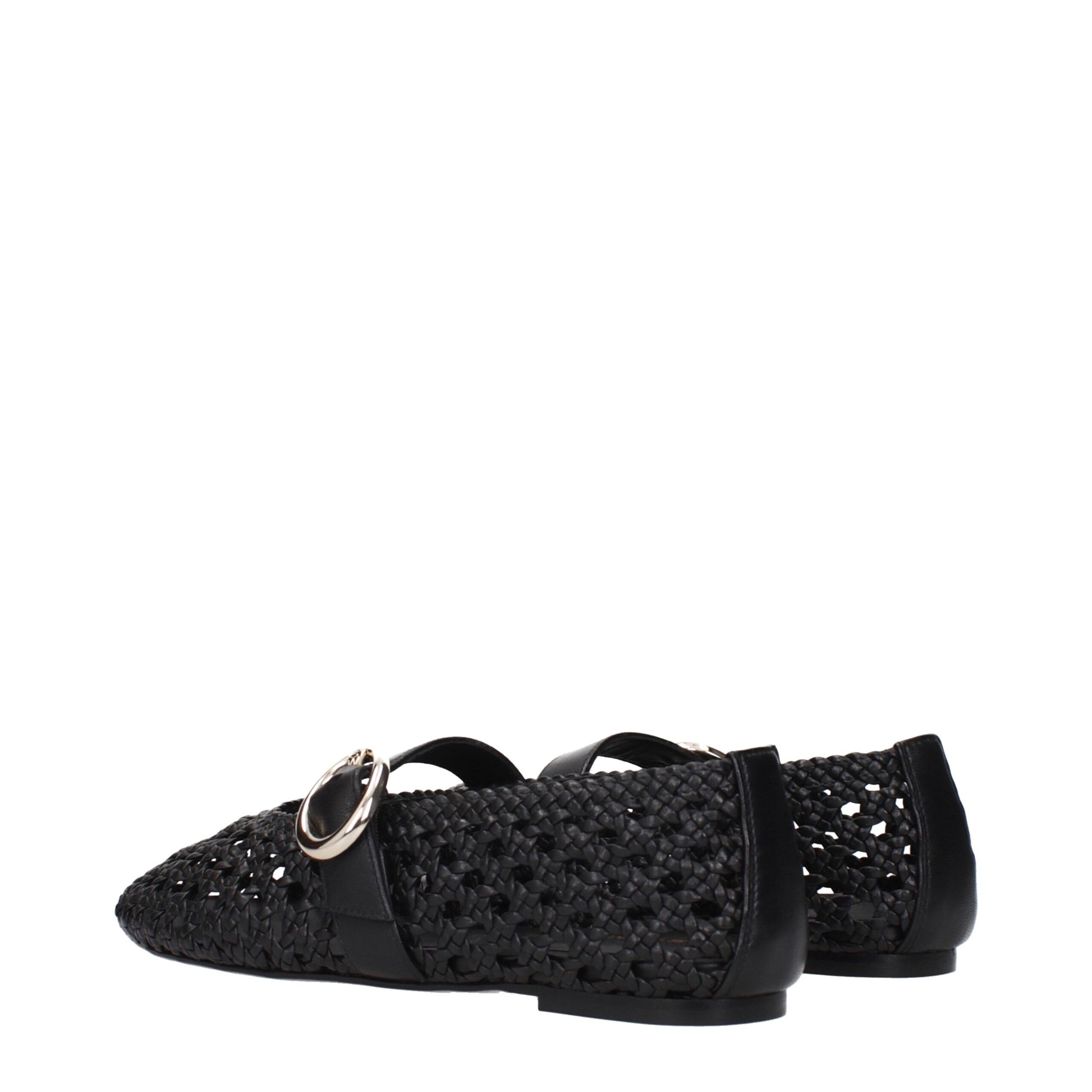 Stuart Weitzman Black Leather Ballet Flats