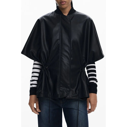 Desigual Black Polyethylene Women Poncho