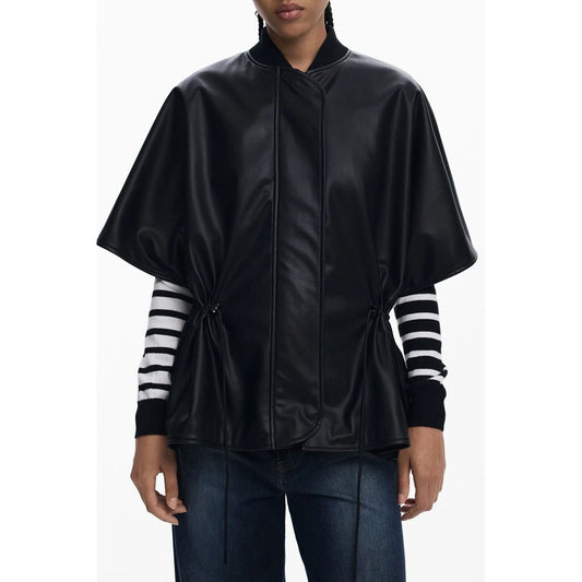 Desigual Black Polyethylene Women Poncho